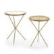 MESA AUXILIAR SET/2 49x49x67/45x45x61 CRISTAL/RATAN/METAL DORADO