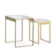 MESA AUXILIAR SET/2 50x40x56/40x30x46 METAL DORADO/CRISTAL