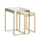 MESA AUXILIAR SET/2 50x40x56/40x30x46 METAL DORADO/CRISTAL