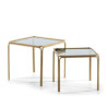 MESA AUXILIAR SET/2 51x51x47 / 46x46x41 CRISTAL AHUMADO/METAL DORADO