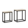 MESA AUXILIAR SET/2 58x34x63/48x28x55 MADERA NEGRO/MARMOL CREMA