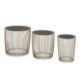 MESA AUXILIAR SET/3 45x45x45 / 38x38x43 / 30x30x40 CRISTAL NEGRO/METAL DORADO