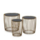 MESA AUXILIAR SET/3 45x45x45 / 38x38x43 / 30x30x40 CRISTAL NEGRO/METAL DORADO