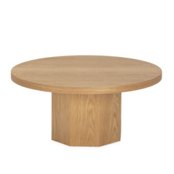 MESA DE CENTRO 90x90x42 MADERA CHAPADO ROBLE NATURAL