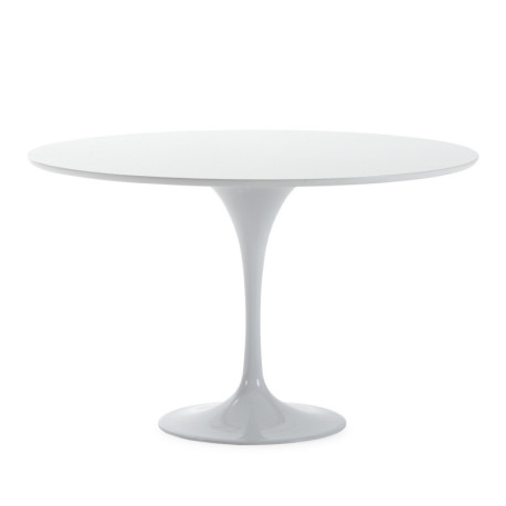 MESA COMEDOR 120x120x73 ALUMINIO/DM BLANCO