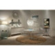MESA COMEDOR 125x125x75 MARMOL BLANCO/METAL BLANCO
