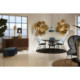MESA COMEDOR 125x125x75 MARMOL NEGRO MATE/METAL NEGRO
