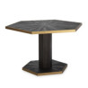 MESA COMEDOR 135x117x78 MADERA GRIS CENIZA/METAL DORADO