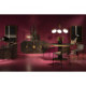 MESA COMEDOR 135x117x78 MADERA GRIS CENIZA/METAL DORADO