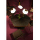 MESA COMEDOR 135x117x78 MADERA GRIS CENIZA/METAL DORADO