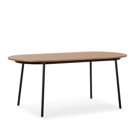 MESA COMEDOR 180x90x76 MADERA NATURAL/METAL NEGRO