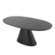 MESA COMEDOR 180x90x76 MADERA/FIBRA DE VIDRIO NEGRO/DORADO