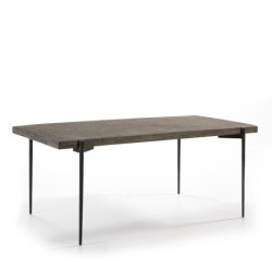 MESA COMEDOR 180x90x76 METAL/MADERA GRIS