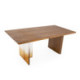 MESA COMEDOR 180x95x75 MADERA MARRON NOGAL/ACRILICO TRANSPARENTE/AHUMADO MARRON