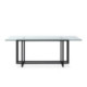 MESA COMEDOR 190x100x75 CRISTAL/METAL NEGRO