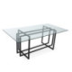 MESA COMEDOR 190x100x75 CRISTAL/METAL NEGRO