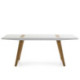 MESA COMEDOR 200x90x76 MADERA BLANCO/METAL DORADO