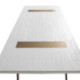 MESA COMEDOR 200x90x76 MADERA BLANCO/METAL DORADO