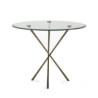 MESA COMEDOR 92x92x76 CRISTAL/HIERRO FORJADO DORADO