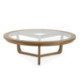 MESA DE CENTRO 100x100x32 MADERA NATURAL/CRISTAL