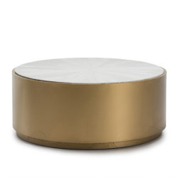 MESA DE CENTRO 100x100x41 MADERA BLANCO/METAL DORADO