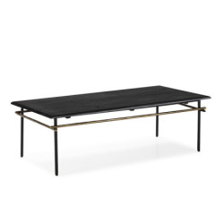 MESA DE CENTRO 122x61x37 MARMOL NEGRO/HIERRO DORADO ANTIC/NEGRO