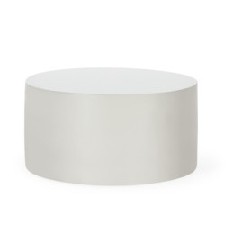 MESA DE CENTRO 73x73x37 FIBRA DE PIEDRA BLANCO MATE