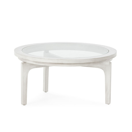 MESA DE CENTRO 80x80x40 MADERA GRIS VELADO/CRISTAL