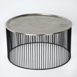 MESA DE CENTRO 80x80x42 HIERRO NEGRO/PLATA