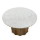 MESA DE CENTRO 80x80x45 MARMOL BLANCO/MADERA NOGAL