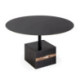 MESA DE CENTRO 81x81x47 METAL DORADO/MARMOL NEGRO