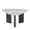 MESA DE CENTRO 85,09x85,09x43,82 MARMOL BLANCO/MADERA NOGAL