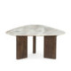 MESA DE CENTRO 85,09x85,09x43,82 MARMOL BLANCO/MADERA NOGAL