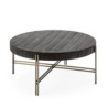 MESA DE CENTRO 86x86x47 METAL NIQUEL/MADERA NEGRO