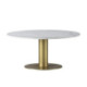 MESA DE CENTRO 90x90x40 METAL DORADO/MARMOL BLANCO