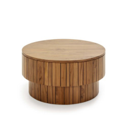 MESA DE CENTRO 90x90x50 MADERA TECA ARENA MATE