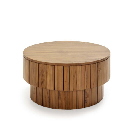 MESA DE CENTRO 90x90x50 MADERA TECA ARENA MATE