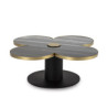 MESA DE CENTRO 91x91x33 GRANITO NEGRO/METAL DORADO/NEGRO