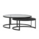 MESA DE CENTRO SET/2 110x100x42/85,5x85,5x37,5 CRISTAL TEMPLADO/MADERA/METAL NEGRO