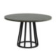 MESA DE COMEDOR 120x120x75 MADERA GRIS/METAL NEGRO