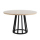 MESA DE COMEDOR 120x120x75 MADERA NATURAL/METAL NEGRO