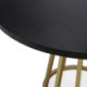 MESA DE COMEDOR 120x120x75 MADERA NEGRO/METAL DORADO