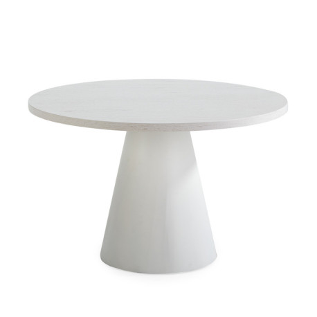 MESA DE COMEDOR 120x120x75 MADERA/METAL BLANCO