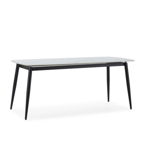 MESA DE COMEDOR 180x90x76 PORCELANICO/METAL NEGRO