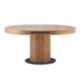 MESA DE COMEDOR EXTENSIBLE 120x120x76/160x120x76 MADERA ROBLE NATURAL/METAL NEGRO