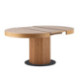 MESA DE COMEDOR EXTENSIBLE 120x120x76/160x120x76 MADERA ROBLE NATURAL/METAL NEGRO