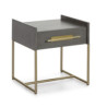 MESITA DE NOCHE 1 CAJON 50x45x54 MADERA MINDI GRIS/METAL DORADO