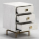 MESITA DE NOCHE 42x40x60 METAL DORADO/MADERA MINDI BLANCO