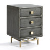MESITA DE NOCHE 42x40x60 METAL DORADO/MADERA MINDI GRIS