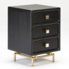 MESITA DE NOCHE 42x40x60 METAL DORADO/MADERA MINDI NEGRO